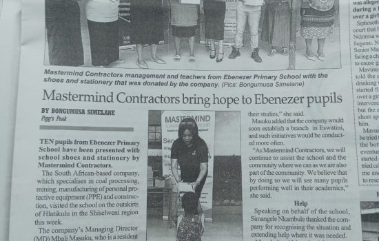 Mastermind Contractors Brings Hope to Ebenezer Primary School